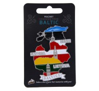 Magnetas Baltics su Baltijos šalių kontūrais ir vėliavomis